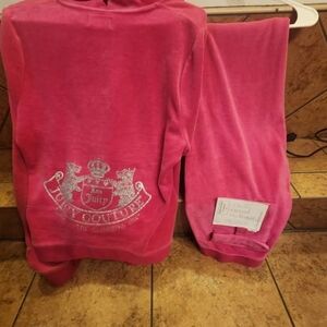 2024 Juicy Couture Hot Pink Velour Tracksuit XL Jacket Medium Bottoms